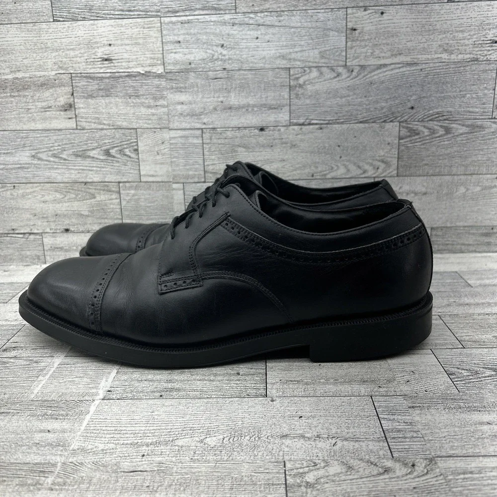 Florsheim Comfortech Black Leather Cap Toe Derby Dress Shoes Men Size‎ 11D
